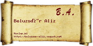 Beluzsár Aliz névjegykártya